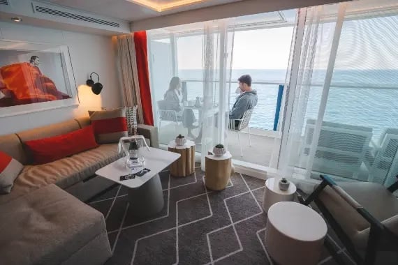 Stue i en celebrity suite.