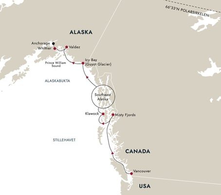 Alaska: Inside Passage og isbreene i Prince William Sound med MS Roald Amundsen