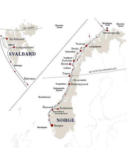 Svalbardlinjen – seilingskart
