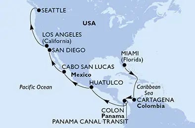 Panamakanalen 2027  med MSC Poesia