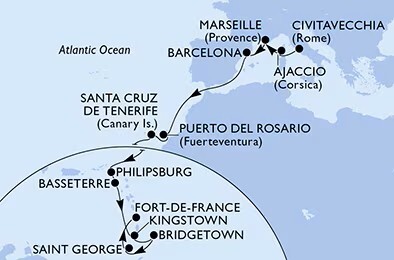 Transatlantisk  med MSC Seaview