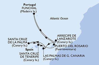 Kanariøyene og Madeira med MSC Fantasia med MSC Fantasia