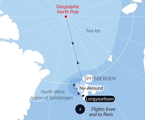 Geografiske Nordpolen – seilingskart
