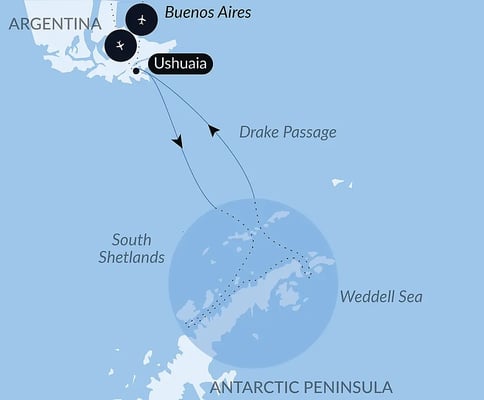 Antarktis fra Ushuaia med Le Boréal