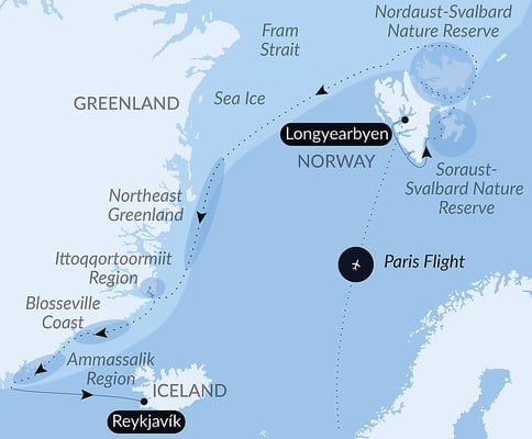 Svalbard til Grønland i Arktis-isen med Le Commandant Charcot