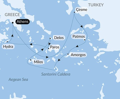 De greske øyene fra Athen med Le Dumont d'Urville