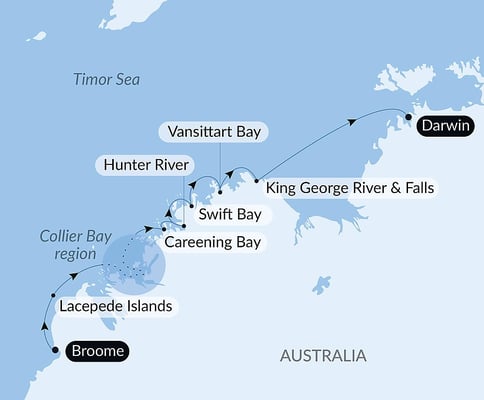 Kimberley fra Broome til Darwin med Le Jacques Cartier