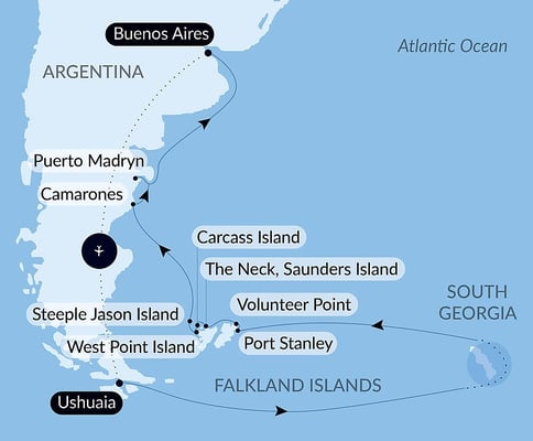 Falklandsøyene og Sør-Georgia med Le Lyrial
