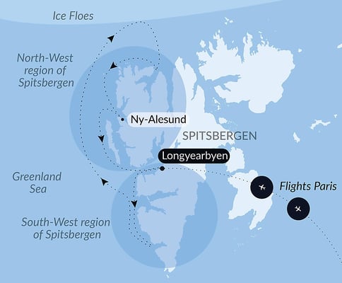 Svalbards fjorder og isbreer med Le Lyrial