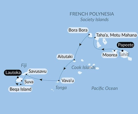 Fra Tahiti til Fiji via Cookøyene og Tonga med Le Paul Gauguin