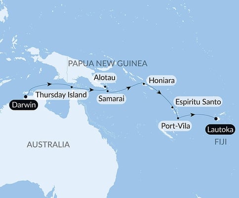 Melanesia fra Darwin til Fiji med Le Paul Gauguin