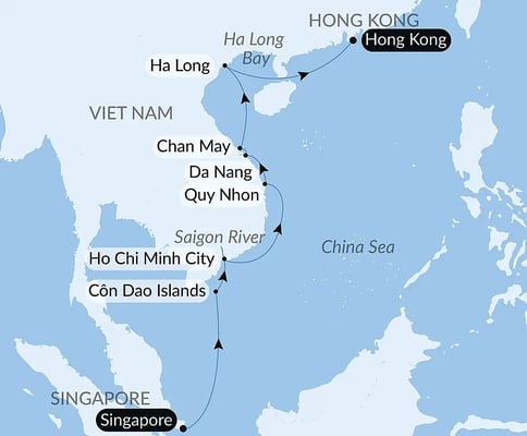 Vietnams kyst fra Singapore til Hong Kong med Le Soléal