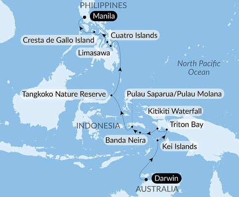 Fra Darwin til Manila via Molukkene med Le Soléal
