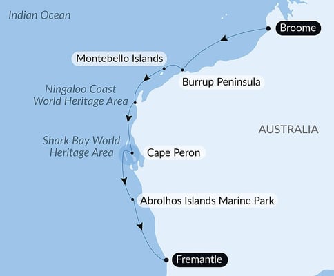 Vest-Australia fra Broome til Fremantle med Le Soléal