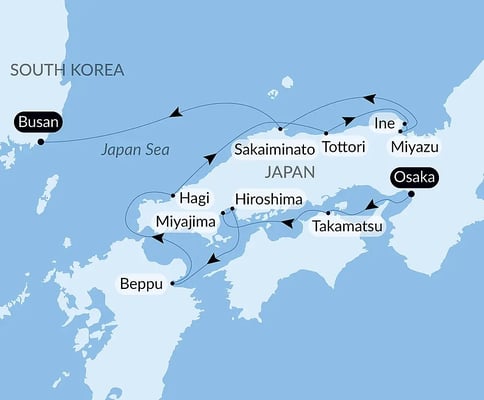 Japans Indrehav fra Osaka til Busan med Le Soléal