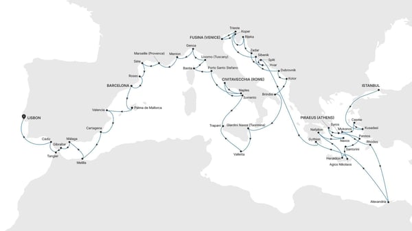 Grand Voyage 2028: Middelhavet, Istanbul til Lisboa med Silver Dawn