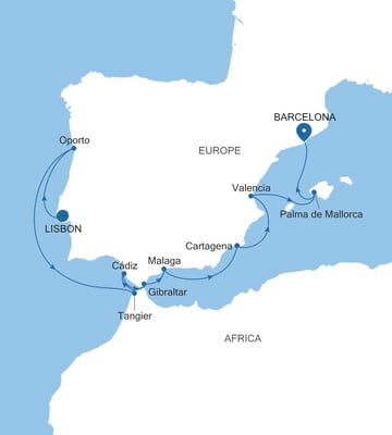 Spania, Portugal og Marokko: Lisboa til Barcelona med Silver Ray
