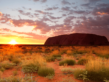 Uluru i Solnedgang
