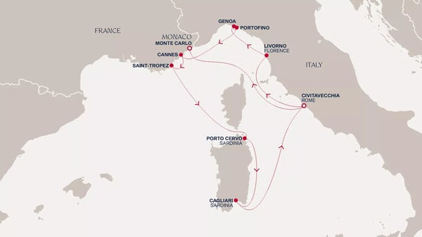 Rivieraen og Sardinia: Roma til Monte Carlo med Explora I