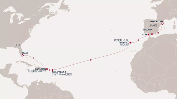 Atlanterhavet på tvers: Miami til Barcelona med Explora I
