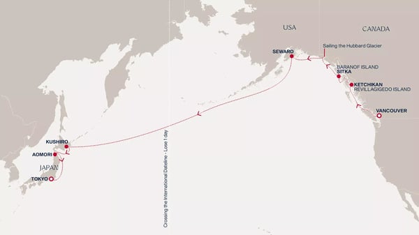 Fra Alaska til Japan: Vancouver til Tokyo med Explora III