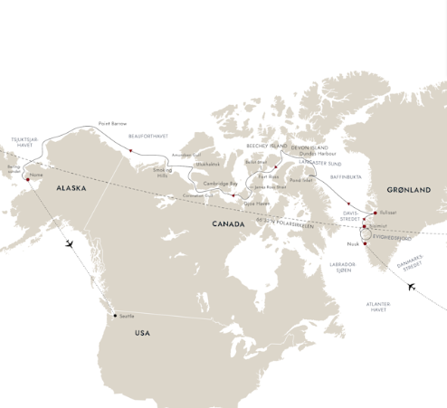 Nordvestpassasjen – gjennom den arktiske labyrinten Grønland til Alaska