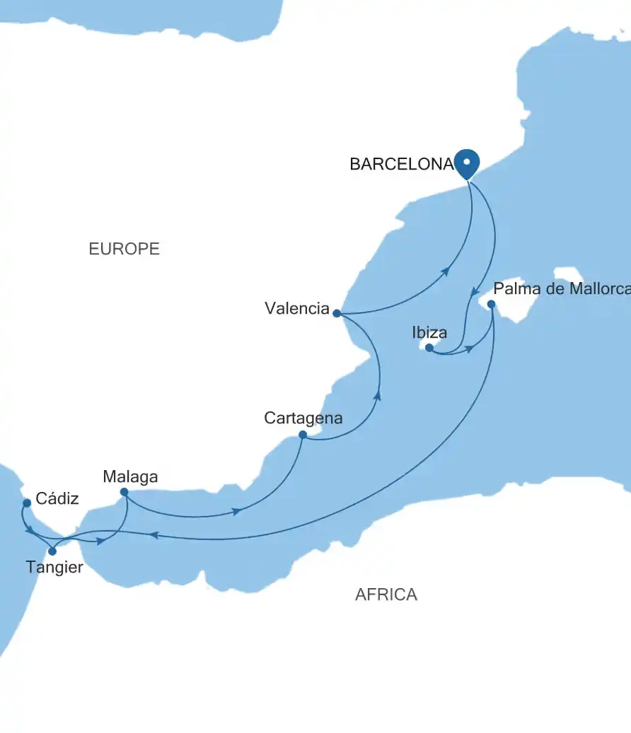 Barcelona Cruise – Balearene og Marokko