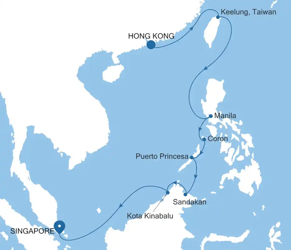 Cruise Hong Kong til Singapore – Sørøst-Asia