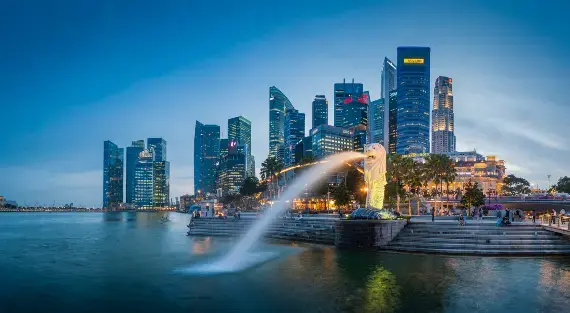 Merlion statue i Singapore Merlion statue i Singapore